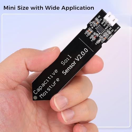 6PCS Updated Capacitive Soil Moisture Sensor, Corrosion Resistant Humidity Detection Sensors with Wire 3.3-5.5V Garden Watering DIY for Arduino, Raspberry Pi - Improved Version