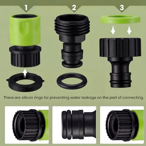 Hotop 16 Pcs Garden Hose Quick Connector, 3/4 Inch Fittings, Fluorescent - color: Fluorescent Color