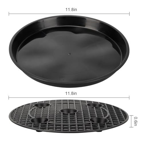 12Pcs 11.8'' Plant Saucer Stand Set, Plant Tray with Drainage Hole - size: 11.8 in