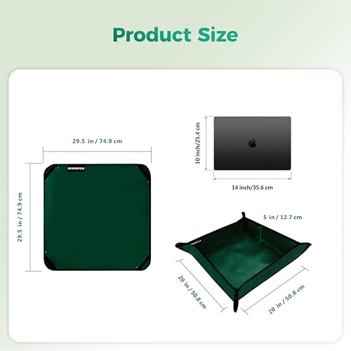 Repotting Mat for Indoor Plants 29.5"x29.5", Unique Gifts for Plant Lovers - color: Dark Green, size: 29.5" x 29.5" x 0.1"