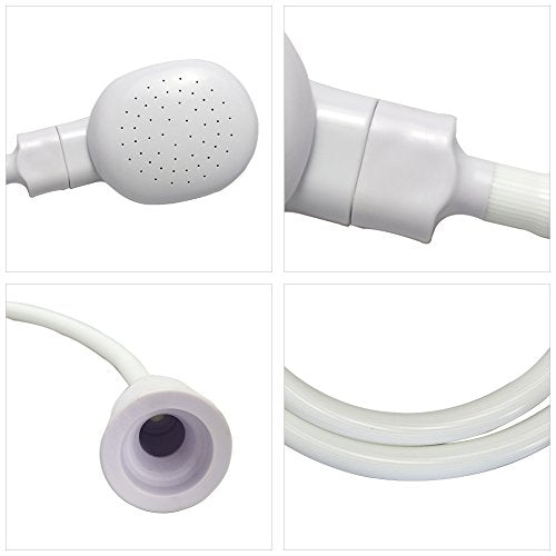 Portable Shampoo Sink Spray Hose, Faucet Attachment with Nozzle for Hair Washing, Baby & Pet Bathing, Vegetable Rinsing, White (White, 1M/41.5IN) - size: 1M/41.5IN