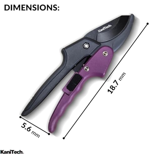 Pruning Shears for Gardening with Gloves - Heavy Duty Garden Shears, Aluminum Hand Pruners with TPR Grip Handle, 8 inch 3.55mm Thick Blade - for Branches, Flowers & Plants (Purple) - style: Purple