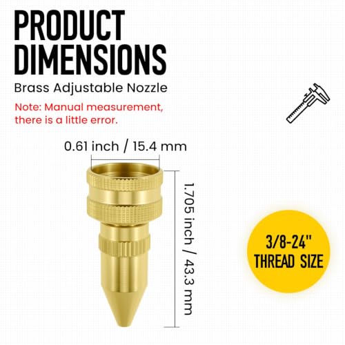 2Pcs 181331 Brass Adjustable Nozzle with Gaskets