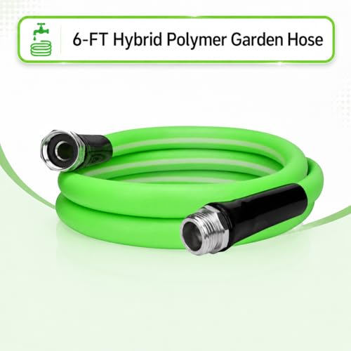 UNCO- Hybrid Polymer Leader Garden Hose, 5/8" ID x 6 FT, 3/4" Fittings - size: 6 Ft