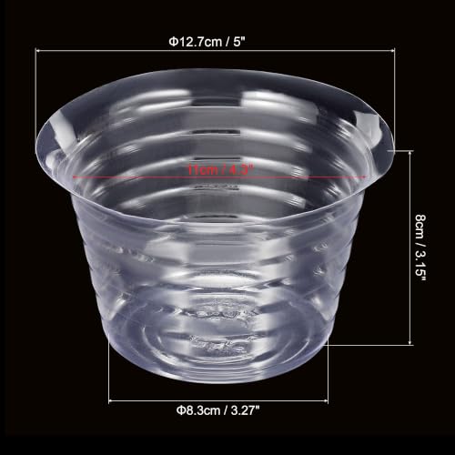 MECCANIXITY Plant Pot Saucer 5 Inch Plastic Round Flower Drip Tray for Indoor Outdoor, Clear Pack of 20 - size: 12.7x8cm