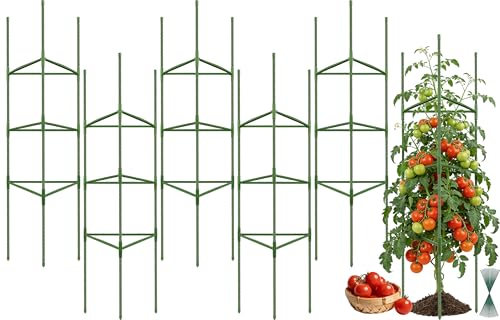 6 Pack 48 Inch Tomato Cages for Garden Plant Supports