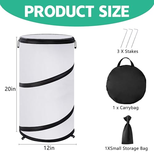 20 x 12 Inch Pop Up Winter Frost Plant Cover, Round Garden Plants Freeze Protection Tent, Foldable Warm Plant Protector Enclosure for Snow Frost Protection Indoor & Outdoor - color: White-1pc