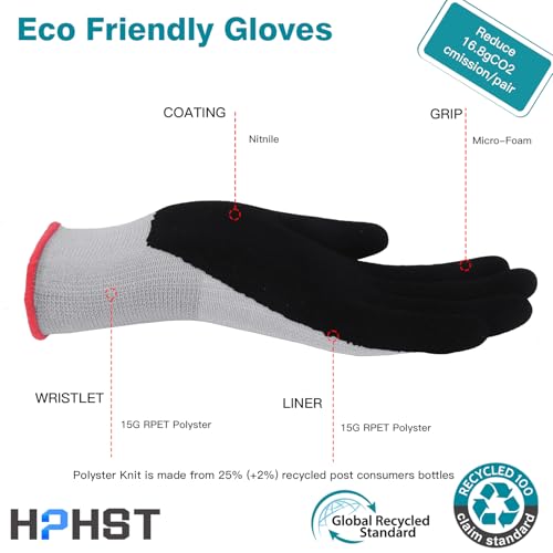 Work Gloves for Women, Eco Friendly Safety Work Gloves with Breathable Rubber Coated, Smart Touch,3 Pairs - color: Gray, size: Small