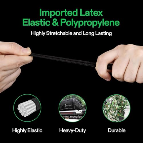 1x2 Ft Heavy Duty Elastic Trellis Netting for Climbing Plants - 2-Pack Plant Support Net with 4 Hooks, Durable Polyester Mesh for Grow Tents, Vegetables, Fruits & Flowers (Black) - size: 1x2ft Stretched size-3mm d