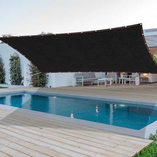 36 ft x 18 ft Black Pool Leaf Net for Rectangle Inground Above Ground Pool Screen Fine Mesh Sunshade Catches Leaves - size: 36' x 18' (Rectangular)