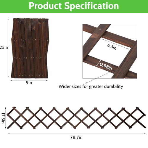 Expandable Garden Trellis Large Wooden Lattice Fence - color: 200x44cm