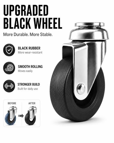 Choclaif Plant Caddy with Wheels,2 Pack Black Heavy Duty Plant Stand with Universal Wheels,Round Pot Trolley for Indoor (12) - size: 12