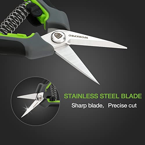 WORKPRO 6.25" Garden Pruning Shears with Stainless Steel Straight Blade