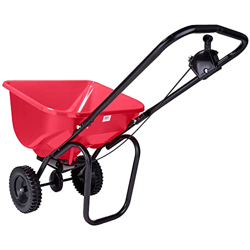 EarthWay 2030 Single 65 LB (29 KG) Capacity Commercial Walk-Behind Broadcast Spreader for Grass, Fertilizer, Seeds — Includes Side Spread Control, Even Spread, Poly Tires