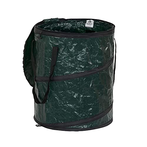 Household Essentials Pop Up Hamper, Pop Up Camping Trash Can, Great for Outdoor or Indoor Use, Portable and Collapsible with Zippered Top, Green - size: 13 Gallon