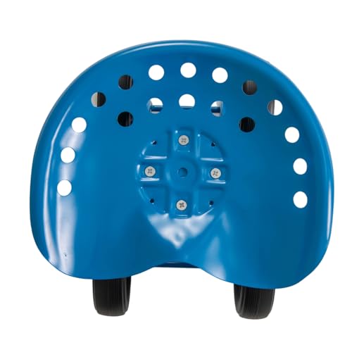 ERGOMASTER Garden Seat with Wheels, Adjustable Height & 360° Swivel, Iron Frame, Blue - color: Blue