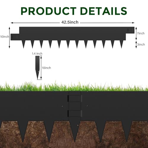 6PCS Metal Edging for Landscape - 40" L x 10" H Each (20ft Total) - size: 10 inch