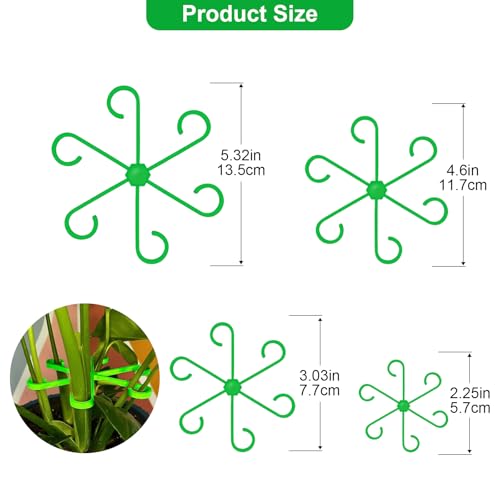 6pcs Climbing Houseplant Stem Supports,Plant stem Support Indoor Outdoor Use,Stem Hook Growth Accessories for Plant Garden, Promotes Upright Growth and Airflow(Green) - size: 6PCS