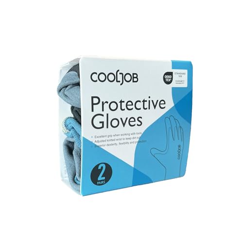 COOLJOB 2 Pairs Gardening Gloves for Men, Breathable Rubber Coated, Medium - color: Black & Blue (Nitrile Touchscreen), size: Medium (Pack of 2)