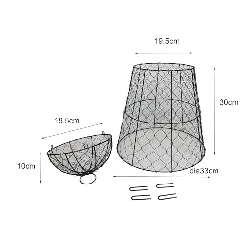 plant covers from animals 9pcs, Bell-Shaped Split Design,wire plant protector cage 13"x15.7"H,plant cages & supports plant cages to keep animals out for Vegetables,Flowers,Seedlings Against chicken - size: split type