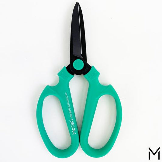 Flower Scissors With Black Carbon Steel Blades 7.6 Inch, Echinops (Teal) - style: 7.6 Inch Teal