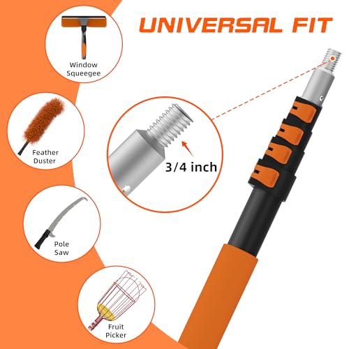 26FT Reach Pole Saws for Tree Trimming, Manual Pole Saw with 5-20FT Telescoping Extension Pole, Pruning Saw with 17" 3X Detachable Saw, Branches Pruner for Garden, Palms & Shrubs Yard Maintenance - size: 5-20FT