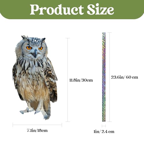 2PCS Flat Fake Owl to Keep Pigeon Away from Outdoor - color: Grey Owls 2pcs