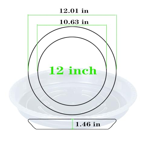 OVZILKI Plant Saucer 2 Pack of 12 inch, Clear Plastic Flower Plant Pot Saucer, Heavy Duty Plant Drip Trays Saucers for Indoor, Plant Water Tray for Planters - color: Clear, size: 12" - 2 Pack