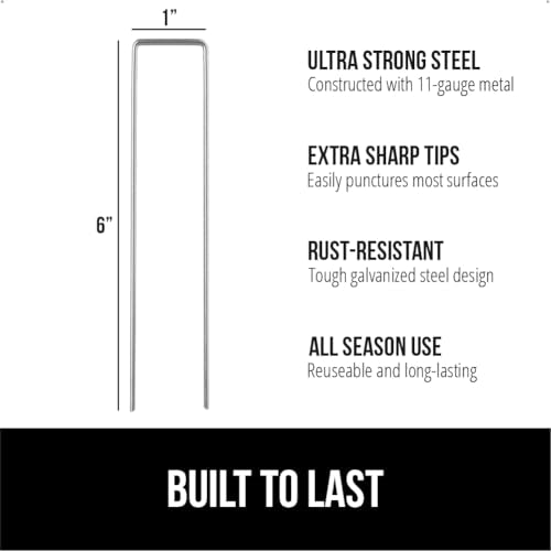 GORILLA GRIP Premium Landscape Staples, 6 Inch Garden Stakes 50 Pack - size: 50 Pack