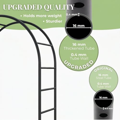Elegant Metal Garden Pergola Arbor 55" W x 94.5" H Trellis - color: Black