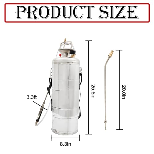 Hand Pump Sprayer Stainless Steel Sprayer for Indoor and Outdoor - size: 3 Gallon