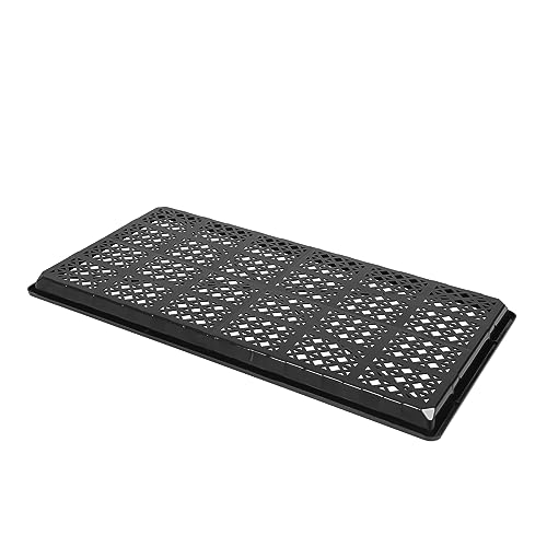 SUNPACK 10" x 20" Heavy Duty Mesh Plastic Seed Starting Tray, Black, 1" - Ensures Water Drainage and Aeration, Perfect for Greenhouses or Indoor Gardening - color: Black