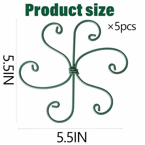 YOHSNOR 5PCS Monstera Plant Support Hook Green, 5.5IN Metal Stem Holder - color: Green, size: 5.5IN*5.5IN