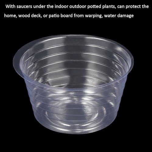 M METERXITY 5 Pack Planter Saucers - Thin Plastic Plant Tray Flowerpot Drip Trays Round Apply to Outdoor/Garden (6 Inch, Clear) - size: 6 Inch