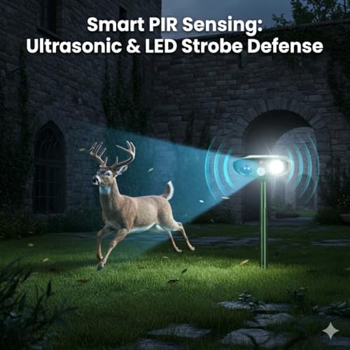 2026 Upgraded Solar Ultrasonic Animal Repellent Outdoor for Yard 2-Pack