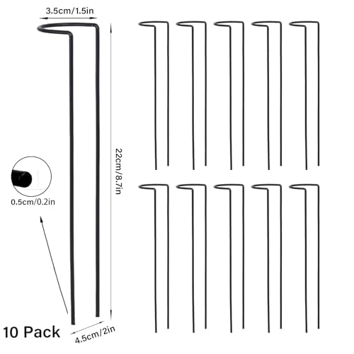 10 Pcs 8.7"Indoor Plant Support for Monstera Trellis Stakes and Stem Holder - color: Black, size: 8.7 Inch H