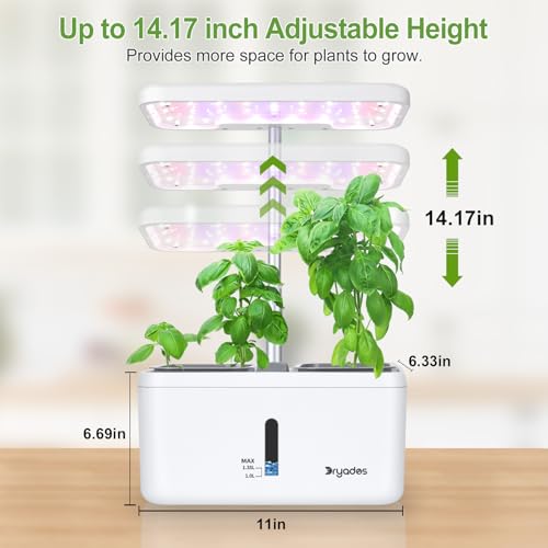 Indoor Garden System 19 Watt LED Growing Light Upgrade 2 Self-Watering Soil-Cultivated Growing Pots Gardening Gifts for Mom Plant Pot for Vegetables Herbs Tomato(No Seeds&Soil) - color: White-a