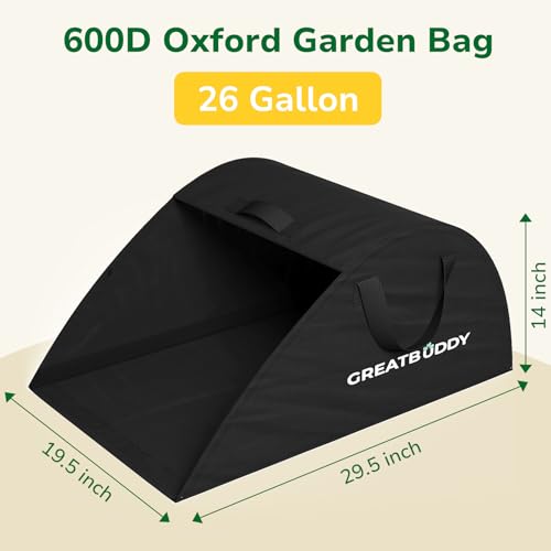 GreatBuddy Leaf Collector, Portable Lawn Bag, 26 Gallon Yard Waste Bag Oxford Fabric for Garden, Reusable Heavy Duty Dustpan Bag with Handles, Leaf Cleanup Tools for Debris, Grass and Trash - size: 26gal-1 pack, style: Dust-Pan