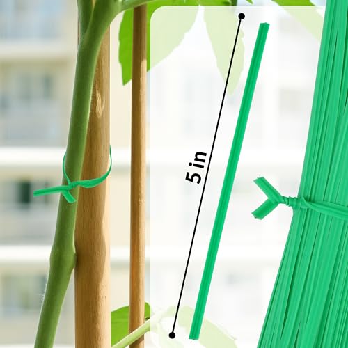 Gardzen 300 Pack 8" Twist Ties Reusable Coated Wire Plant Ties - size: 5 Inch