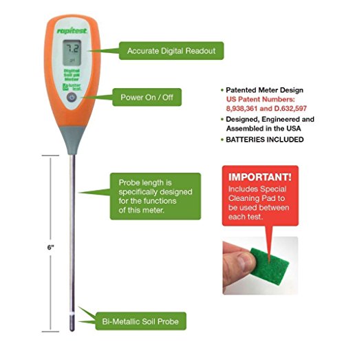 LUSTER LEAF 1845 RAPITEST DIGITAL Soil Plant Garden PH Sensor Meter Tester Test