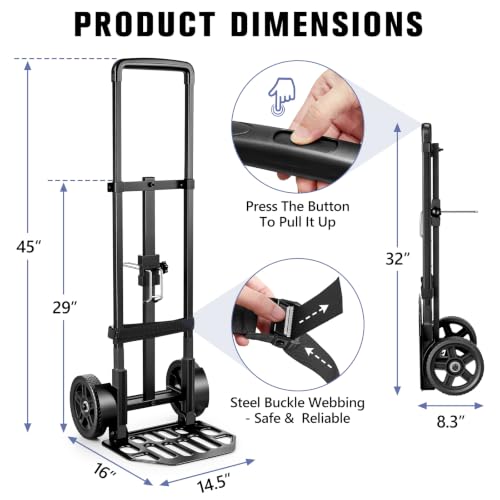 KEDSUM Plant Dolly Cart, 300LBS Foldable Heavy Duty Plant Caddy with Wheels