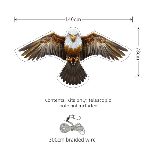 Bird Scarer Kite Without Pole Crops Farm Protector Hawk Flying Kite-Type-C - color: Brown