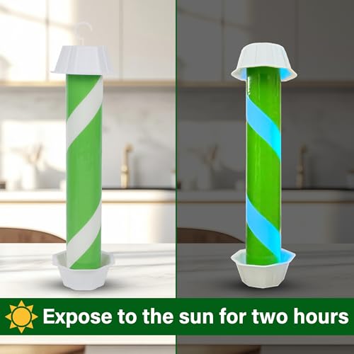 Fly Stick Sticky Fly Traps for Indoors Outdoor 12pk, Sticky Hanging Fly Stick, Flying Insect Trap, wasp Trap(Fluorescent Strip Green) - color: Green fluorescent strip