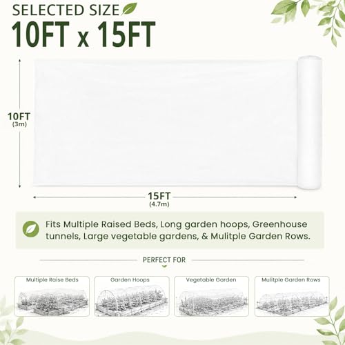 10Ft x 15FT Garden Netting, Fine Mesh Insect Netting for Plant Protection - size: 10Ft x 15Ft