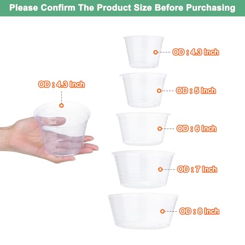 M METERXITY 10-Pack Plastic Plant Saucer, 7 Inch Clear Thin Plant Saucer Drip Tray for Indoor/Outdoor, Planter Liners Nursery Pots - size: 7 Inch