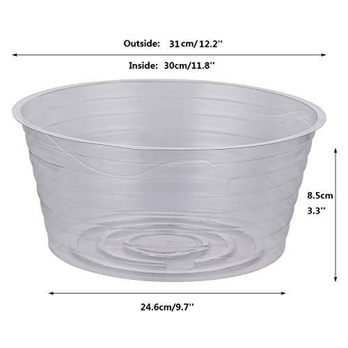 Idyllize 10 Pieces of 12 Inch Clear Thin Deep Plastic Plant Saucer Drip Tray for Pots (12'') - size: 12''