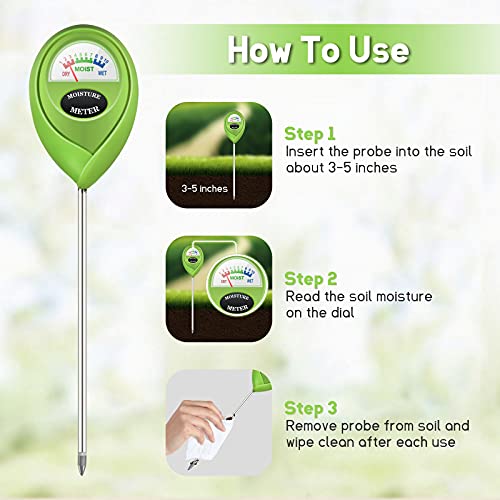 iPower Soil Moisture Meter for Plant Water Test Hygrometer Monitor for Garden, Lawn, Farm, Indoor and Outdoor Use, Green - size: Rod, style: 1 Pack