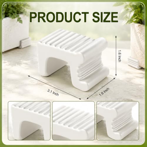 LemonRoad 12 Set Terra Cotta Cement Pot Feet for Outdoor Planters,White - color: White