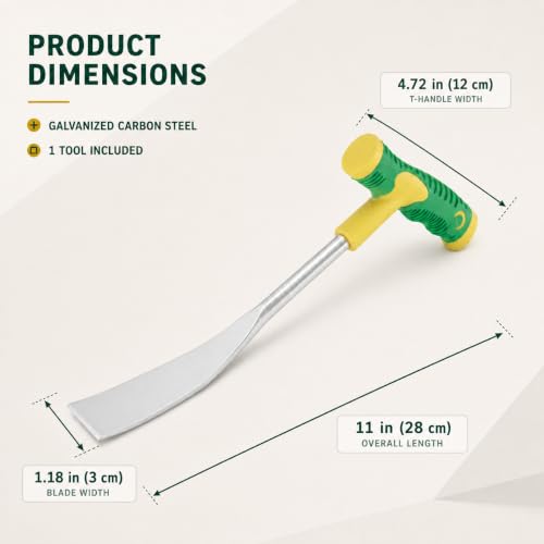 Wrist-Friendly T-Handle Garden Digging Spade Trowel Shovel Weeder Tool 1''