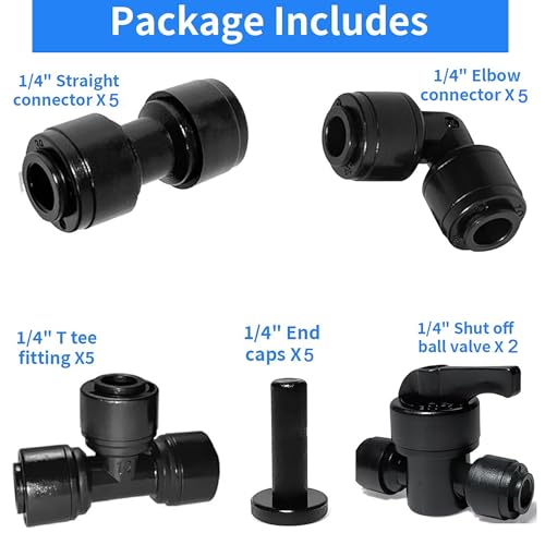 22Pcs Quick Connect Drip Irrigation Fittings Kit for 1/4" Tubing - size: 22PCS irrigation accessories
